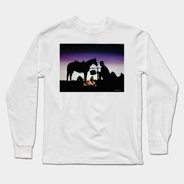 stockman and horse Long Sleeve T-Shirt by dylanshelmerdine